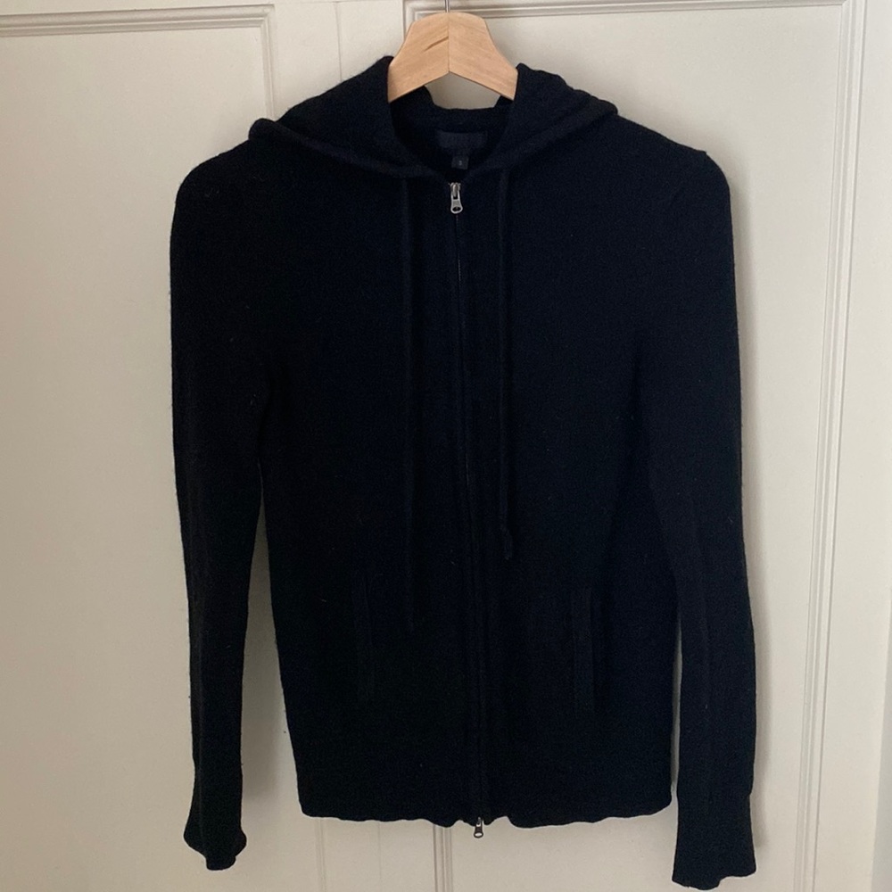 Cashmere hoodie, black
